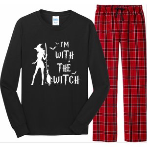 Im With The Witch Halloween Couple Funny Great Gift Long Sleeve Pajama Set