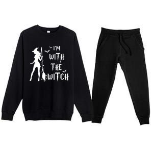 Im With The Witch Halloween Couple Funny Great Gift Premium Crewneck Sweatsuit Set