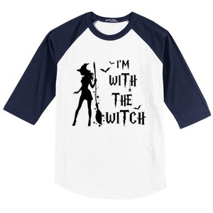 Im With The Witch Halloween Couple Funny Great Gift Baseball Sleeve Shirt