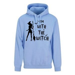 Im With The Witch Halloween Couple Funny Great Gift Unisex Surf Hoodie