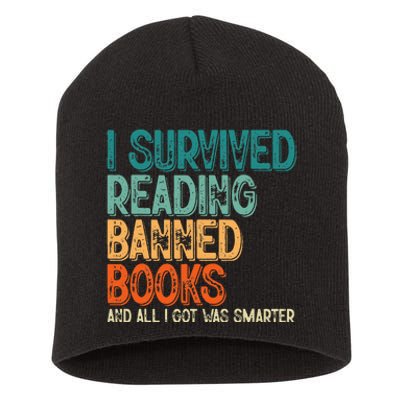 Im With the Banned I Survived Reading Banned Books Short Acrylic Beanie