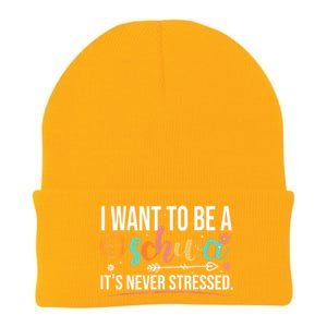 I Want To Be A Schwa ItS Never Stressed Science Of Reading Funny Gift Knit Cap Winter Beanie