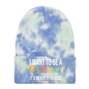 I Want To Be A Schwa ItS Never Stressed Science Of Reading Funny Gift Tie Dye 12in Knit Beanie