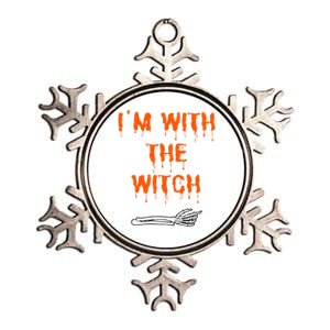 Im With The Witch Skeleton Hand Halloween Witch Costume Great Gift Metallic Star Ornament