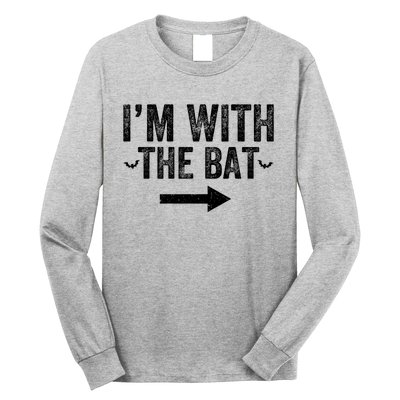 IM With The Bat Funny Matching Couple Costume Halloween Long Sleeve Shirt