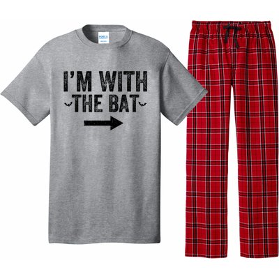 IM With The Bat Funny Matching Couple Costume Halloween Pajama Set