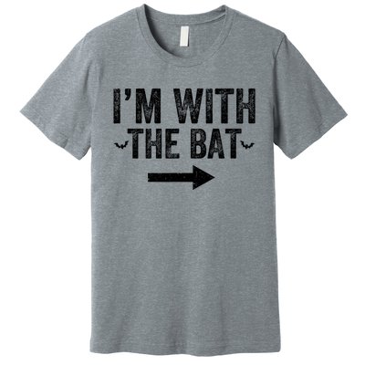 IM With The Bat Funny Matching Couple Costume Halloween Premium T-Shirt