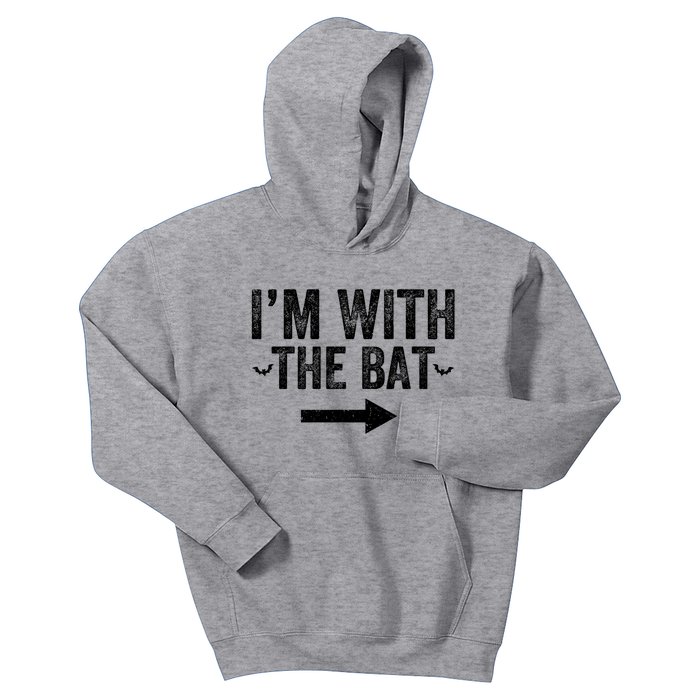 IM With The Bat Funny Matching Couple Costume Halloween Kids Hoodie