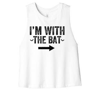 IM With The Bat Funny Matching Couple Costume Halloween Women's Racerback Cropped Tank