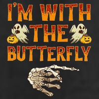 Im With The Butterfly Costume Funny Halloween Couple 7 Panel Mesh Trucker Snapback Hat