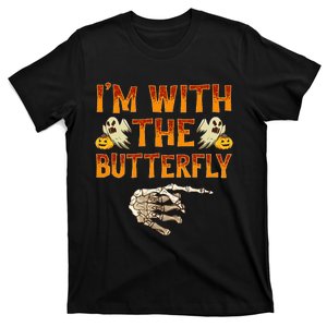 Im With The Butterfly Costume Funny Halloween Couple T-Shirt