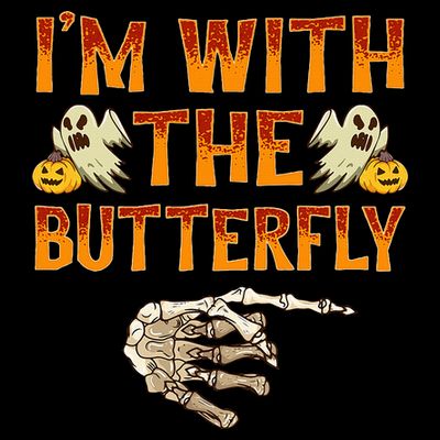 Im With The Butterfly Costume Funny Halloween Couple T-Shirt