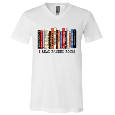 I'm With The Banned Funny Bookworm Tee Banned Book V-Neck T-Shirt