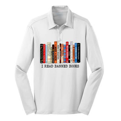 I'm With The Banned Funny Bookworm Tee Banned Book Silk Touch Performance Long Sleeve Polo