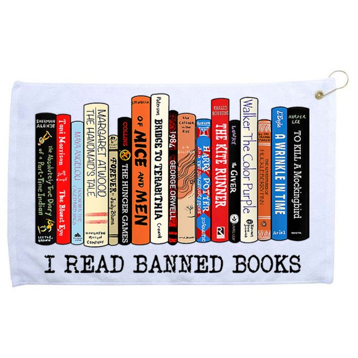 I'm With The Banned Funny Bookworm Tee Banned Book Grommeted Golf Towel