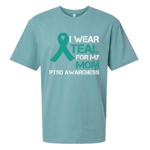 I Wear Teal For My Mom Support Ptsd Warrior Gift Sueded Cloud Jersey T-Shirt