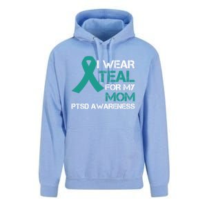 I Wear Teal For My Mom Support Ptsd Warrior Gift Unisex Surf Hoodie