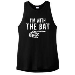 IM With The Bat Funny Matching Couple Costume Halloween Ladies PosiCharge Tri-Blend Wicking Tank