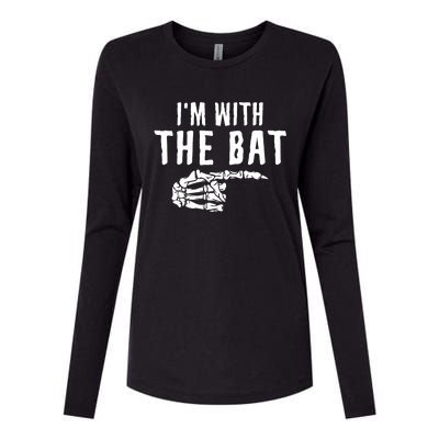 IM With The Bat Funny Matching Couple Costume Halloween Womens Cotton Relaxed Long Sleeve T-Shirt