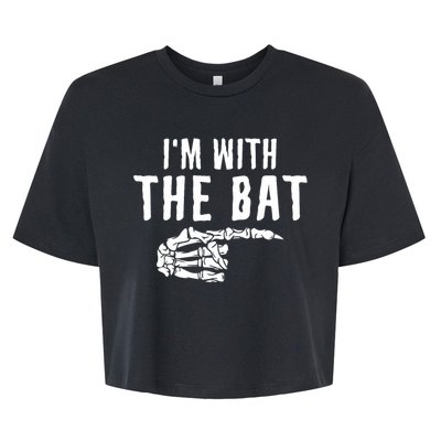 IM With The Bat Funny Matching Couple Costume Halloween Bella+Canvas Jersey Crop Tee