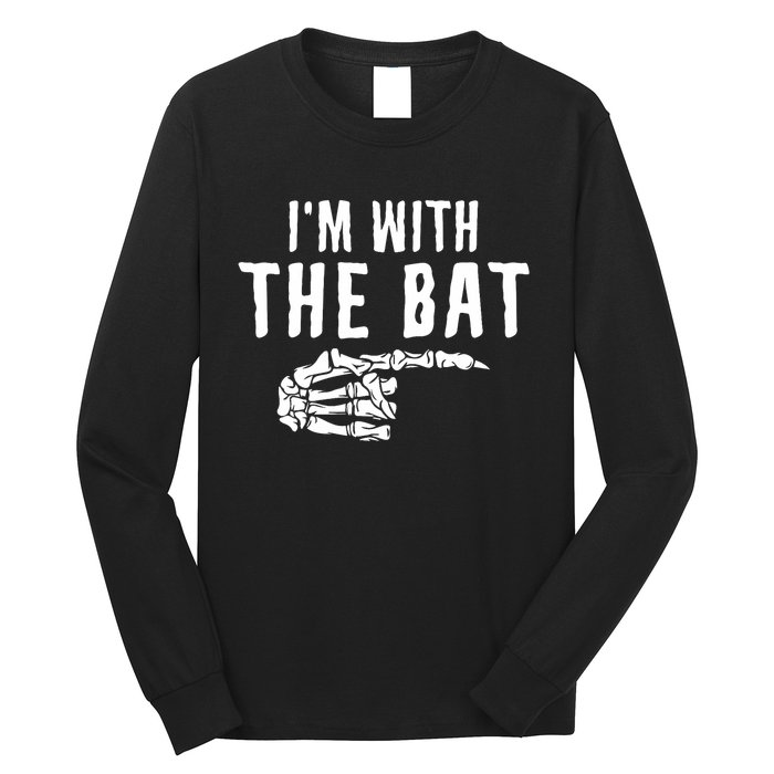 IM With The Bat Funny Matching Couple Costume Halloween Long Sleeve Shirt