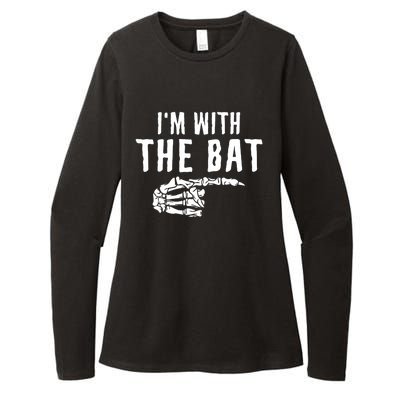 IM With The Bat Funny Matching Couple Costume Halloween Womens CVC Long Sleeve Shirt