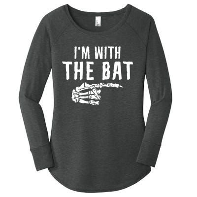 IM With The Bat Funny Matching Couple Costume Halloween Women's Perfect Tri Tunic Long Sleeve Shirt