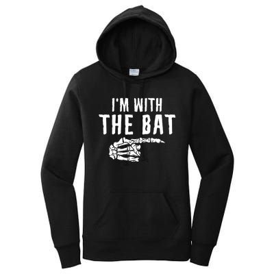 IM With The Bat Funny Matching Couple Costume Halloween Women's Pullover Hoodie