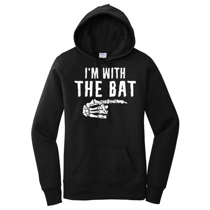 IM With The Bat Funny Matching Couple Costume Halloween Women's Pullover Hoodie