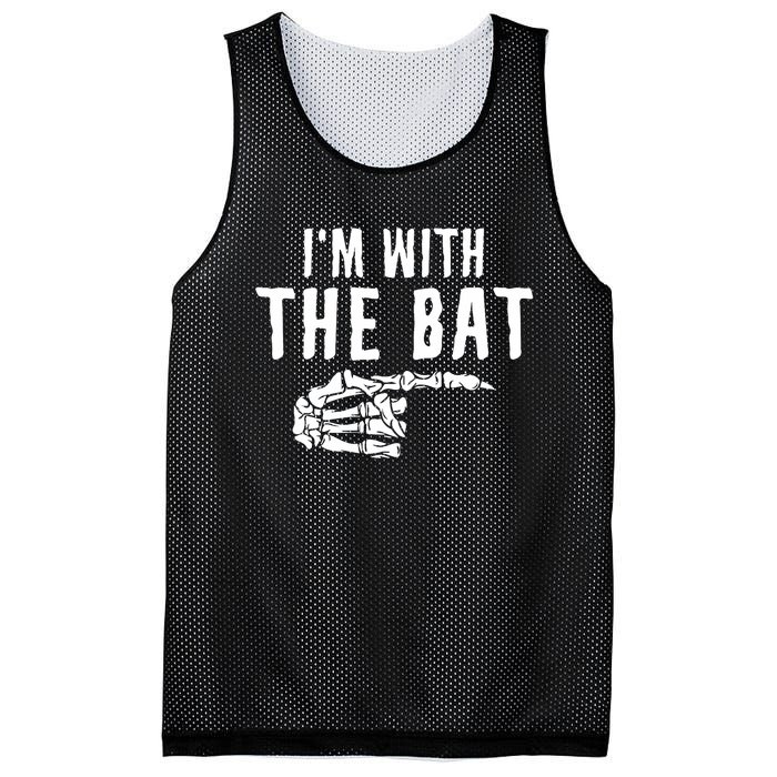 IM With The Bat Funny Matching Couple Costume Halloween Mesh Reversible Basketball Jersey Tank