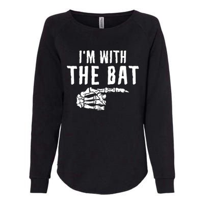 IM With The Bat Funny Matching Couple Costume Halloween Womens California Wash Sweatshirt