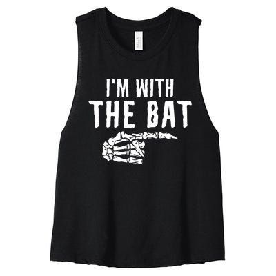 IM With The Bat Funny Matching Couple Costume Halloween Women's Racerback Cropped Tank