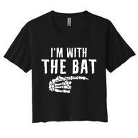 IM With The Bat Funny Matching Couple Costume Halloween Women's Crop Top Tee