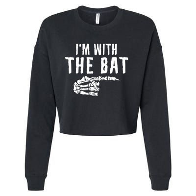 IM With The Bat Funny Matching Couple Costume Halloween Cropped Pullover Crew