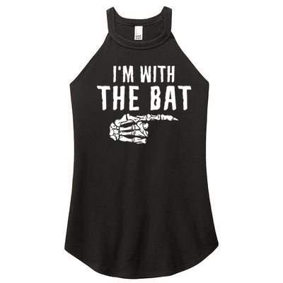 IM With The Bat Funny Matching Couple Costume Halloween Women's Perfect Tri Rocker Tank