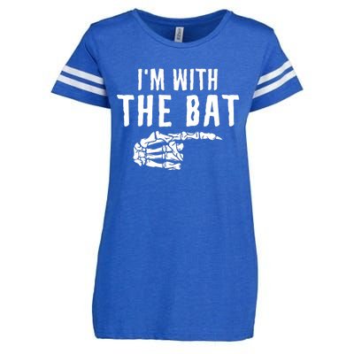 IM With The Bat Funny Matching Couple Costume Halloween Enza Ladies Jersey Football T-Shirt