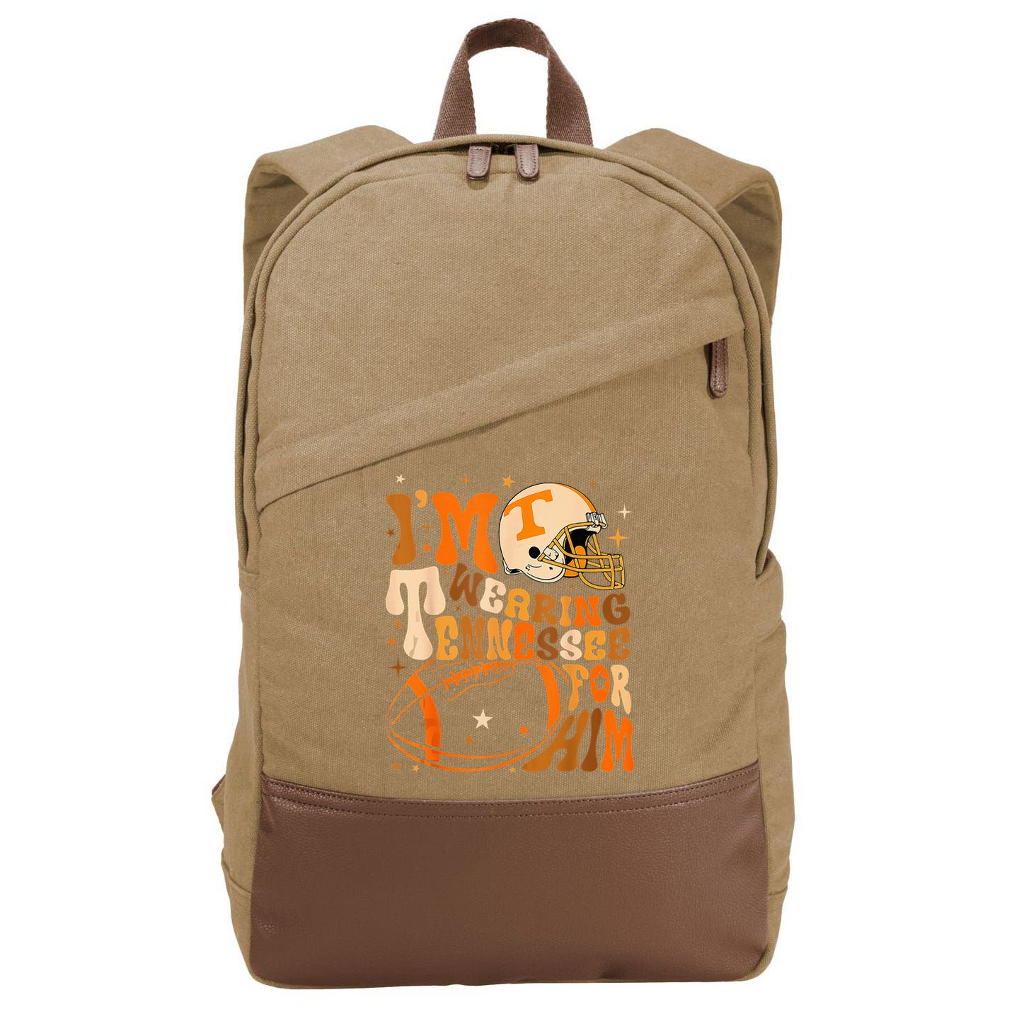 Im Wearing Tennessee Orange For Him Tennessee Football Cotton Canvas Backpack