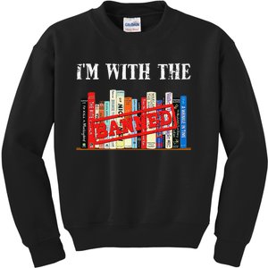 I'm With The Banned Funny Book Readers I Read Banned Books Kids Sweatshirt