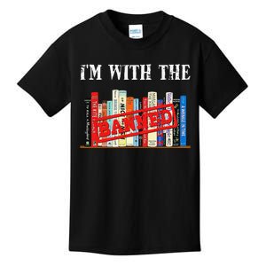 I'm With The Banned Funny Book Readers I Read Banned Books Kids T-Shirt