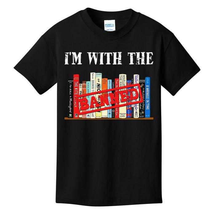 I'm With The Banned Funny Book Readers I Read Banned Books Kids T-Shirt