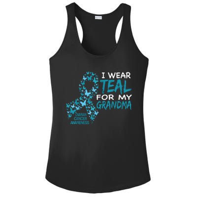 I Wear Teal For My Grandma Ovarian Cancer Awareness T Ladies PosiCharge Competitor Racerback Tank