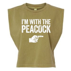 I'm With The Peacock Matching Peacock Shirts Garment-Dyed Women's Muscle Tee