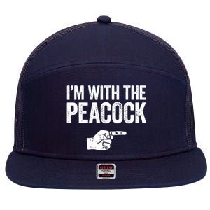 I'm With The Peacock Matching Peacock Shirts 7 Panel Mesh Trucker Snapback Hat