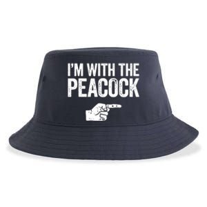 I'm With The Peacock Matching Peacock Shirts Sustainable Bucket Hat