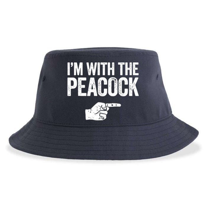 I'm With The Peacock Matching Peacock Shirts Sustainable Bucket Hat