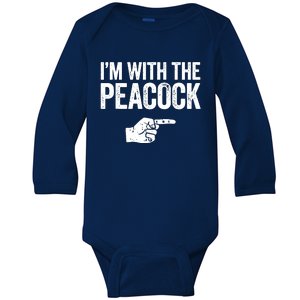 I'm With The Peacock Matching Peacock Shirts Baby Long Sleeve Bodysuit