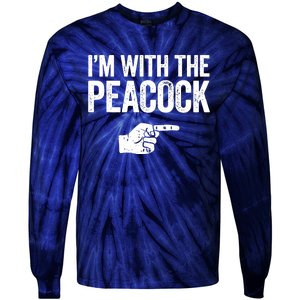 I'm With The Peacock Matching Peacock Shirts Tie-Dye Long Sleeve Shirt