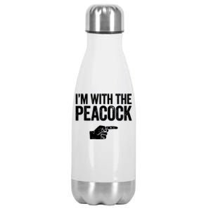 I'm With The Peacock Matching Peacock Shirts Stainless Steel Insulated Water Bottle