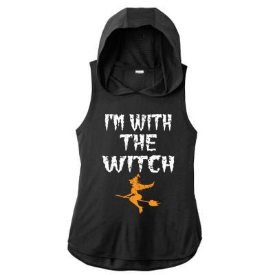 Im With The Witch Halloween Matching Couple Costume Witch Gift Ladies PosiCharge Tri-Blend Wicking Draft Hoodie Tank