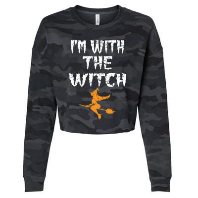 Im With The Witch Halloween Matching Couple Costume Witch Gift Cropped Pullover Crew